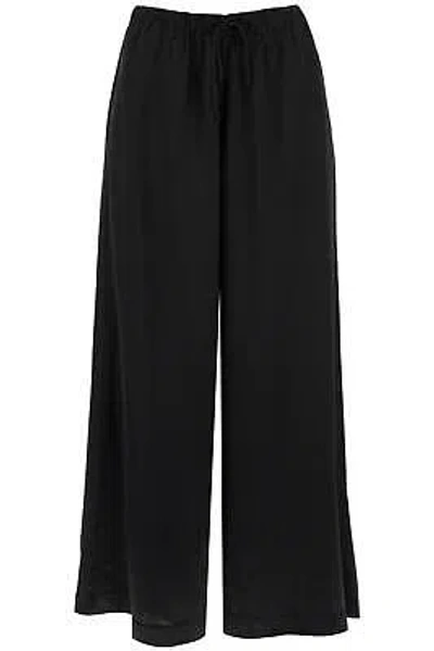 Pre-owned By Malene Birger 'clorella' Satin Palazzo Pants In Black
