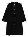 By Malene Birger Round-collar Single-breasted Coat In Black