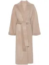 By Malene Birger Trullem Belted Wool Coat In M Grey M Grey Brown Mela