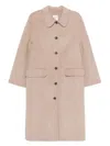 By Malene Birger Round-collar Single-breasted Coat In Pink
