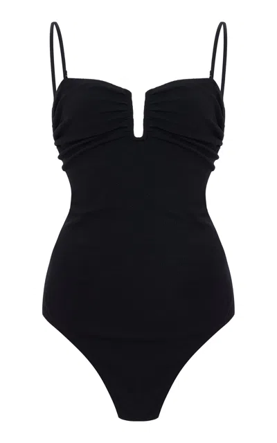 By Malene Birger Cocesa Ruched Bustier One-piece Swimsuit In Black