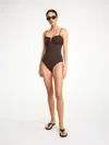 By Malene Birger Cocesa Swimsuit In Dark Mahogany