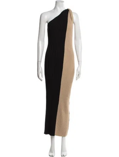 Pre-owned By Malene Birger Colorblock Pattern Long Dress In Neutral