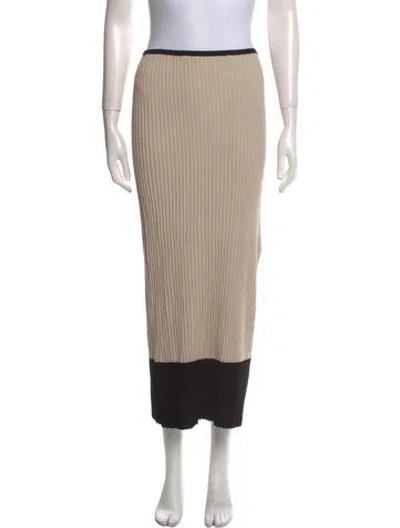 Pre-owned By Malene Birger Colorblock Pattern Midi Length Skirt In Neutral