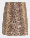 By Malene Birger Coras Snake-embossed Leather Mini Skirt