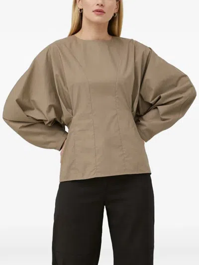 By Malene Birger Cotton Blouse In Brown