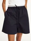 By Malene Birger Cotton Drawstring Shorts In Black In Black