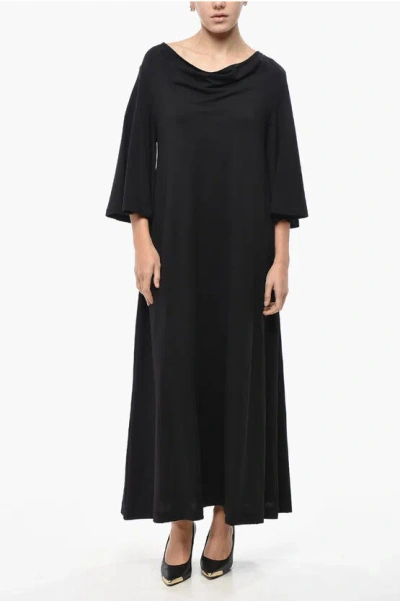 By Malene Birger Cotton Yalia Dress With 3/4 Sleeves In Black