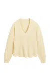 By Malene Birger Cova Flared Knit Wool-blend Sweater In Yellow