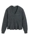 By Malene Birger Cova Flared Knit Wool-blend Sweater In Gray