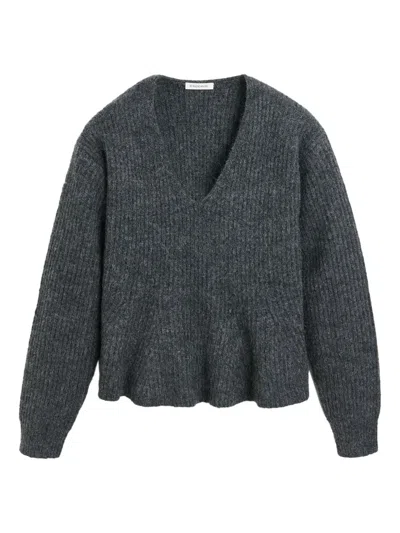 BY MALENE BIRGER COVA RIBBED V-NECK SWEATER