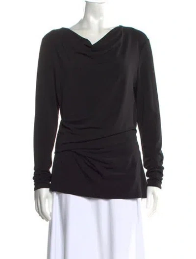 Pre-owned By Malene Birger Cowl Neck Long Sleeve Top In Black