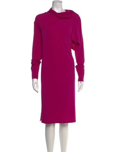 Pre-owned By Malene Birger Cowl Neck Midi Length Dress In Pink