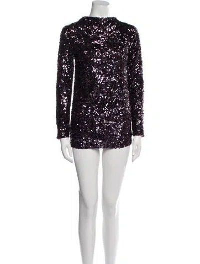 Pre-owned By Malene Birger Cowl Neck Mini Dress In Purple