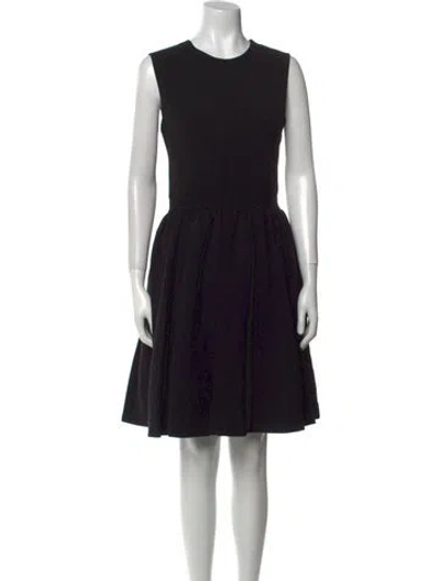 Pre-owned By Malene Birger Crew Neck Knee-length Dress In Black
