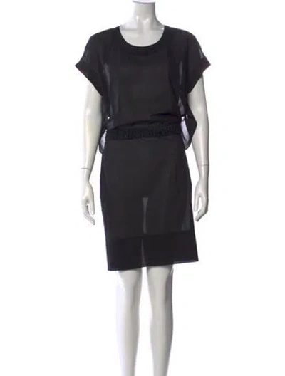 Pre-owned By Malene Birger Crew Neck Knee-length Dress In Black