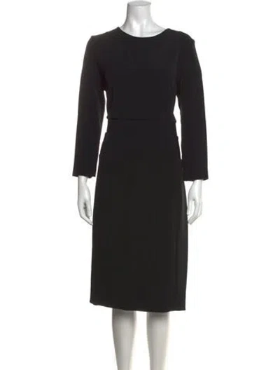 Pre-owned By Malene Birger Crew Neck Knee-length Dress In Black