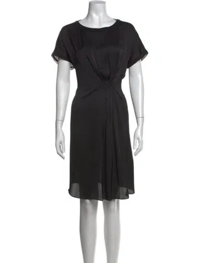 Pre-owned By Malene Birger Crew Neck Knee-length Dress In Black