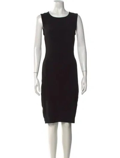 Pre-owned By Malene Birger Crew Neck Knee-length Dress In Black