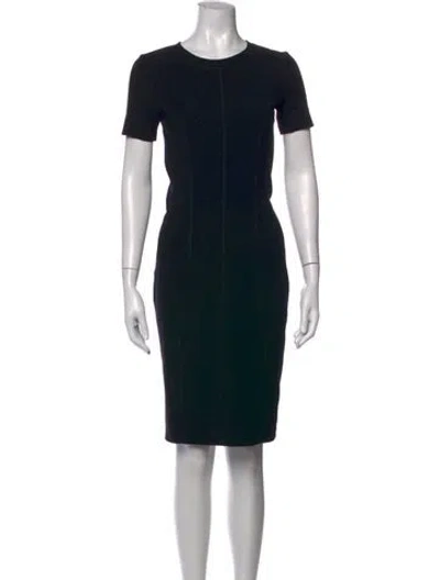 Pre-owned By Malene Birger Crew Neck Knee-length Dress In Black