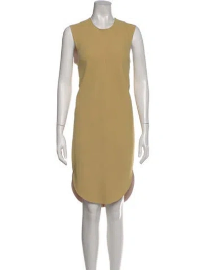 Pre-owned By Malene Birger Crew Neck Knee-length Dress In Neutral