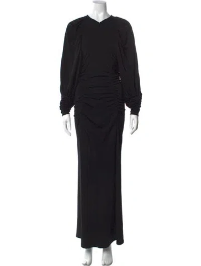 Pre-owned By Malene Birger Crew Neck Long Dress In Black
