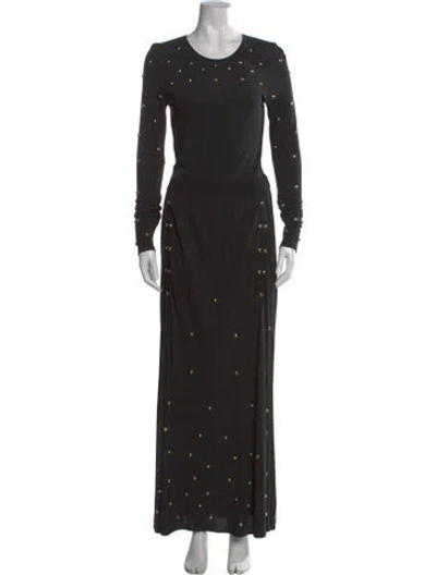 Pre-owned By Malene Birger Crew Neck Long Dress In Black