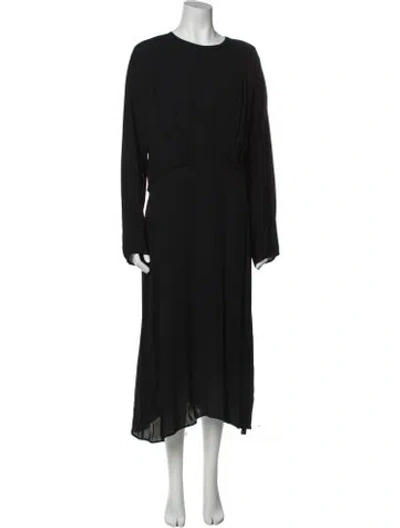 Pre-owned By Malene Birger Crew Neck Long Dress In Black