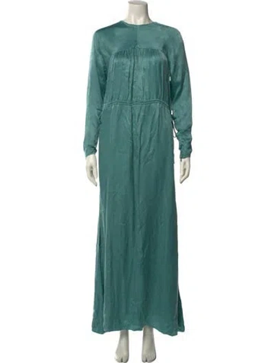 Pre-owned By Malene Birger Crew Neck Long Dress In Green