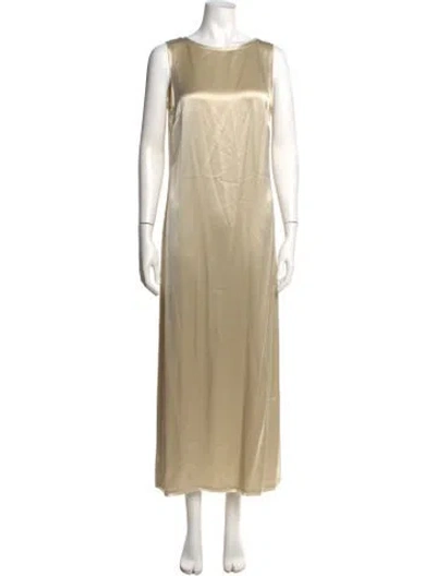 Pre-owned By Malene Birger Crew Neck Long Dress In Neutrals