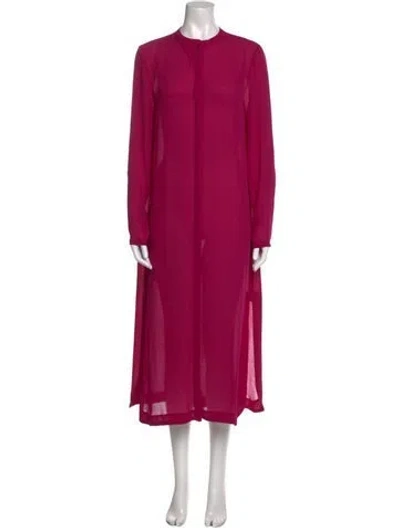 Pre-owned By Malene Birger Crew Neck Long Dress In Purple