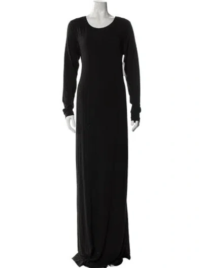 Pre-owned By Malene Birger Crew Neck Long Dress W/ Tags In Black