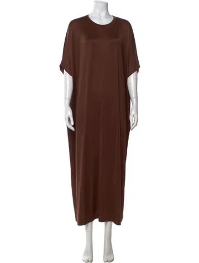 Pre-owned By Malene Birger Crew Neck Long Dress W/ Tags In Brown