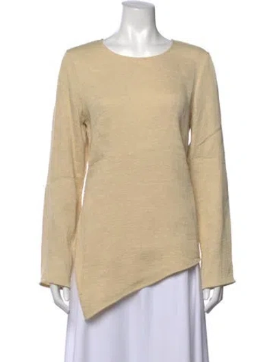 Pre-owned By Malene Birger Crew Neck Long Sleeve Top In Neutrals
