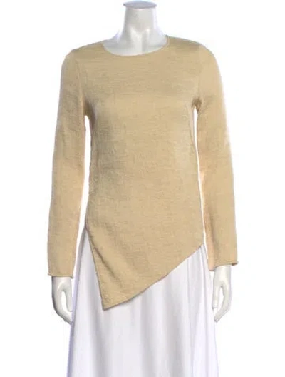 Pre-owned By Malene Birger Crew Neck Long Sleeve Top In Neutrals