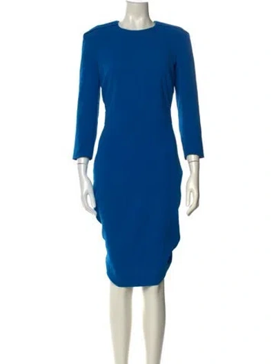 Pre-owned By Malene Birger Crew Neck Midi Length Dress In Blue