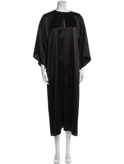Pre-owned By Malene Birger Crew Neck Midi Length Dress W/ Tags In Black