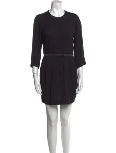 Pre-owned By Malene Birger Crew Neck Mini Dress In Black