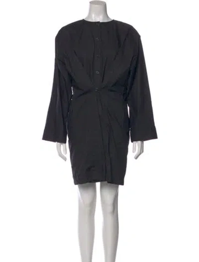 Pre-owned By Malene Birger Crew Neck Mini Dress In Black