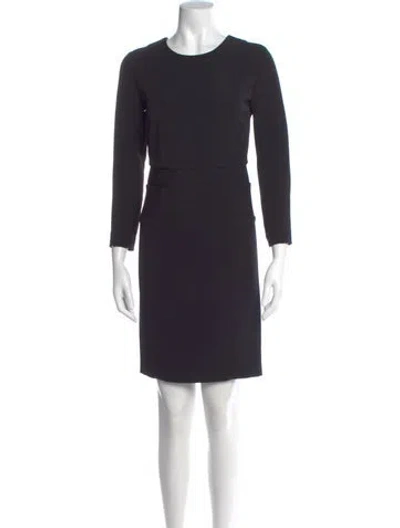 Pre-owned By Malene Birger Crew Neck Mini Dress In Black