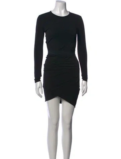 Pre-owned By Malene Birger Crew Neck Mini Dress In Black
