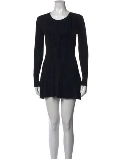 Pre-owned By Malene Birger Crew Neck Mini Dress In Black