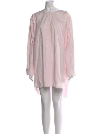 Pre-owned By Malene Birger Crew Neck Mini Dress In Pink