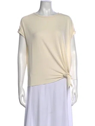 Pre-owned By Malene Birger Crew Neck Short Sleeve Top In Neutral