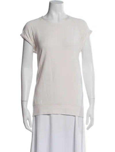 Pre-owned By Malene Birger Crew Neck Short Sleeve T-shirt In White