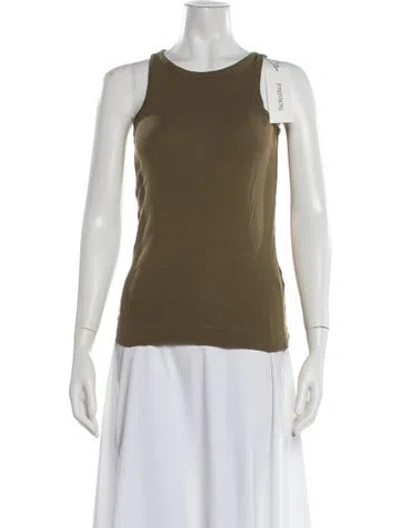 Pre-owned By Malene Birger Crew Neck Sleeveless Top In Green