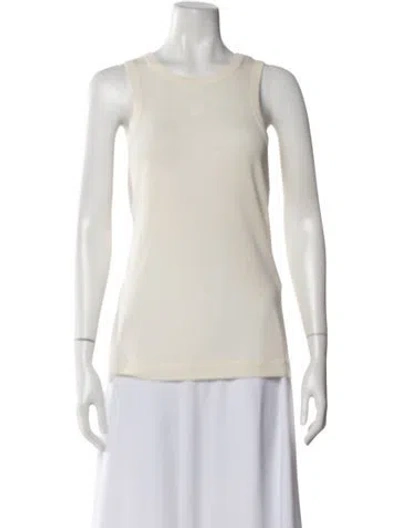 Pre-owned By Malene Birger Crew Neck Sleeveless Top In Neutrals
