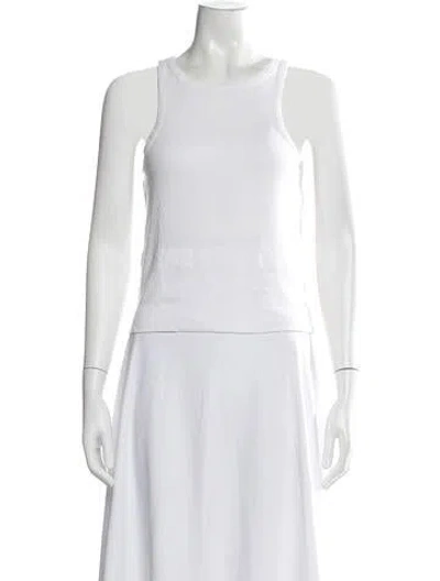 Pre-owned By Malene Birger Crew Neck Sleeveless Top In White