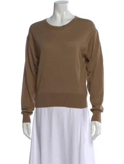Pre-owned By Malene Birger Crew Neck Sweater In Brown