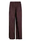 By Malene Birger Wide Leg Textured Fabric Trousers In Burgundy